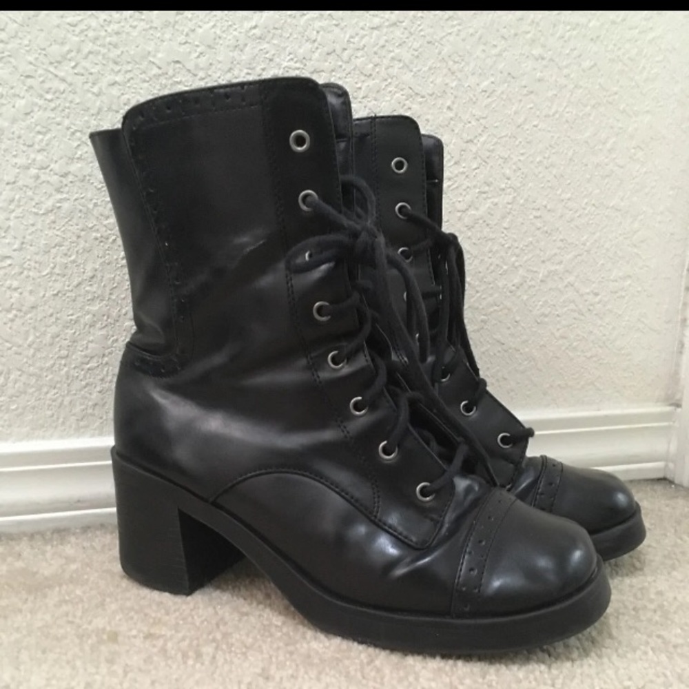 Heeled Combat Boots